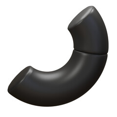 3d rendering icon of half torus isolated dark color