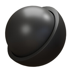 3d rendering icon of sphere isolated dark color