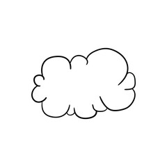 Vector doodle cloud on crumpled paper