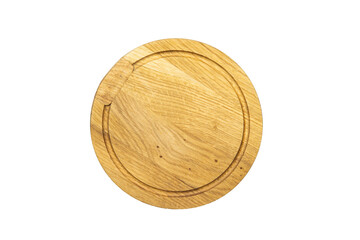Wooden tray cutting board isolated on white background mock up