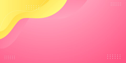 Simple modern pink and yellow abstract wave background. Vector abstract graphic design banner pattern background template. 