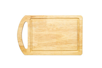 Wooden tray cutting board isolated on white background mock up
