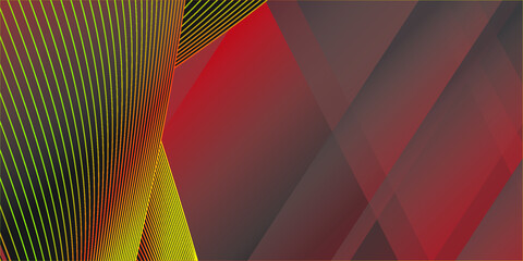 Red black yellow waves art. Blurred effect grey background. Abstract creative graphic design. Decorative fractal style