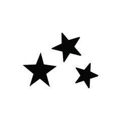 Black star. Flat vector illustration in black isolated on white background.