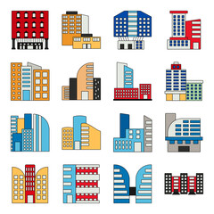 Pack of Architecture Flat Icons