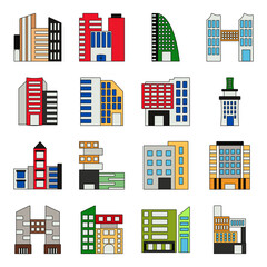 Pack of Architecture and Establishment Flat Icons

