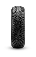 winter studded tire, isolate front view icon photo
