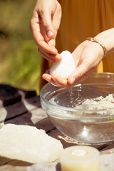 hand woman soap natural cosmetics 