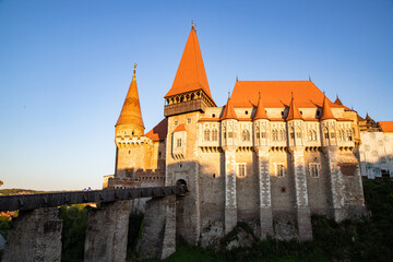Fototapeta premium hunedoara Castle, also known a Corvin Castle or Hunyadi Castle, is a Gothic-Renaissance castle in Hunedoara, Romania. One of the largest castles in Europe.