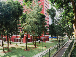 Beautiful residential neighbourhood in Singapore surrounded by greenery