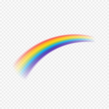 Realistic colorful rainbow. Transparent rainbows. Vivid rainbow with transparent effect - stock vector