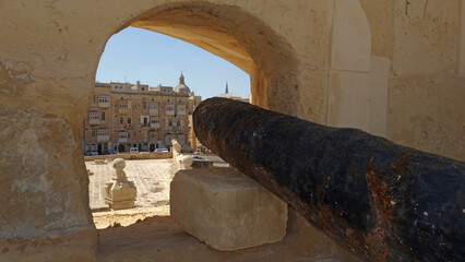 the cannon marking the city, fort St. Elmo, Valetta, Malta 