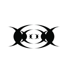 Abstract black tunnel vision illustration in flat design monogram illustration