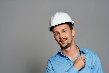 funny male engineer work uniform professional construction