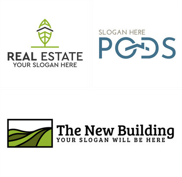 Real estate mortgage building business logo design