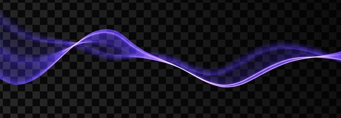 Blue abstract wave. Magic line design. Flow curve motion element. Neon gradient wavy illiustration.