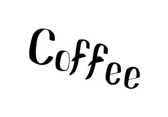 Hand lettering illustration about coffee. Coffee time: words and cups to go coffee calligraphy. Trendy print or text design for restaurant or cafe. Isolated on white background. hand-drawn.
