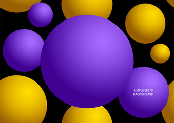 Seamless pattern of purple and yellow spheres