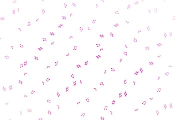 Light Pink vector backdrop with music notes.
