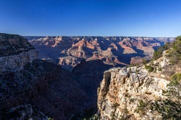 An overlooking landscape view of Grand Canyon National Park, Arizona