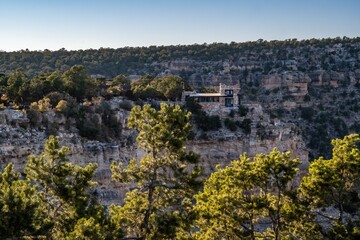 An overlooking landscape view of Grand Canyon National Park, Arizona
