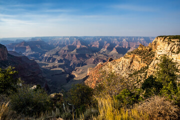 An overlooking landscape view of Grand Canyon National Park, Arizona