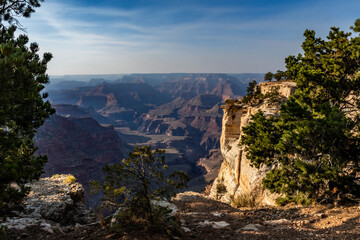 An overlooking landscape view of Grand Canyon National Park, Arizona