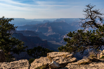 An overlooking landscape view of Grand Canyon National Park, Arizona