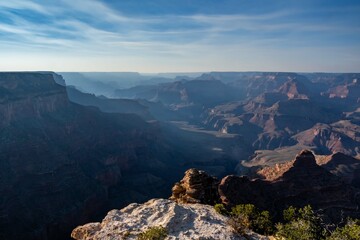 An overlooking landscape view of Grand Canyon National Park, Arizona