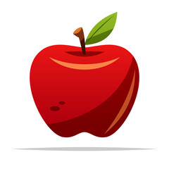 Red apple vector isolated illustration