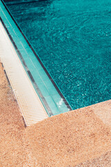 Detail of a swimming pool with filters on the sides