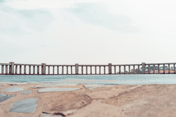 Fototapeta premium Stone railing near the ocean