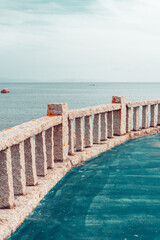 Stone railing near the ocean