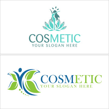 Cosmetic spa beauty wellness therapy logo design