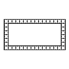 Black and white rectangular frame with ornament, vector certificate template, decorative design element in retro style