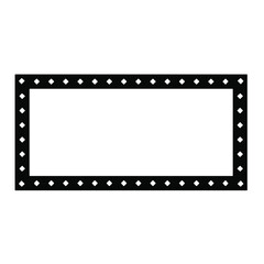Black and white rectangular frame with ornament, vector certificate template, decorative design element in retro style