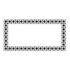 Black and white rectangular frame with ornament, vector certificate template, decorative design element in retro style