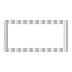 Black and white rectangular frame with ornament, vector certificate template, decorative design element in retro style