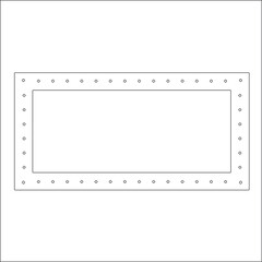 Black and white rectangular frame with ornament, vector certificate template, decorative design element in retro style