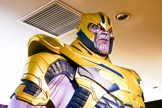 Osaka,Japan - Aug 25, 2020 :  Thanos Full Armor Suit Action Figure Show For Promote Avengers Endgame Movie At Daimaru Osaka Department Store