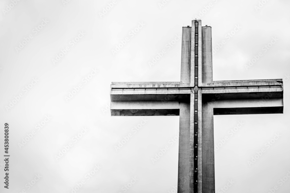 Wall mural Close up grayscale of  Shrine of Valor simple of Filipinos during World War II in Philippines