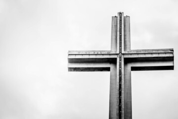 Close up grayscale of  Shrine of Valor simple of Filipinos during World War II in Philippines