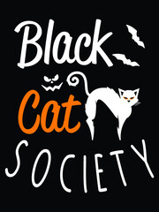 Black Cat Society halloween cat t shirt, Hocus Pocus Svg, Halloween Svg, Witch Svg, Halloween Svg Design, Funny Halloween Svg Design, Halloween Cut File