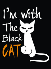 I’m with the black cat Halloween cat t-shirt, Hocus Pocus Svg, Halloween Svg, Witch Svg, Halloween Svg Design, Funny Halloween Svg Design, Halloween Cut File