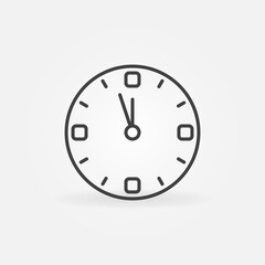 Christmas Clock outline icon. New Year concept symbol