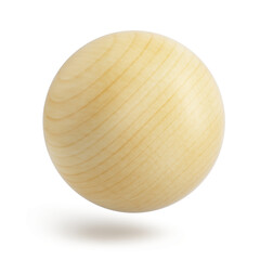 3d wooden spheres isolated on a white - 3d rendering