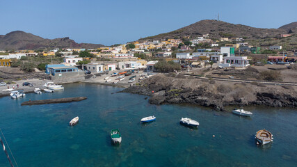 Fototapeta na wymiar fotografia aerea dell isola di linosa in sicilia