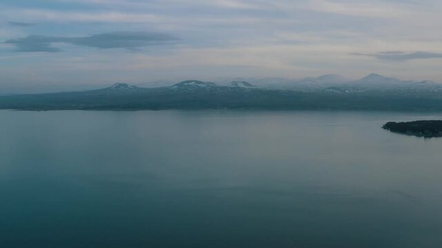 Lake Sevan, Armenia. Aerial view from drone