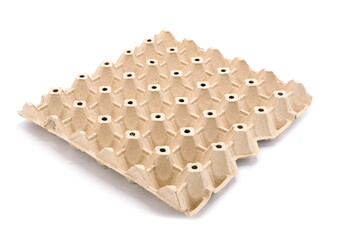 Egg box isolated on white background.