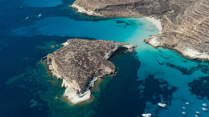 fotografia aerea dell isola di Lampedusa in Sicilia
